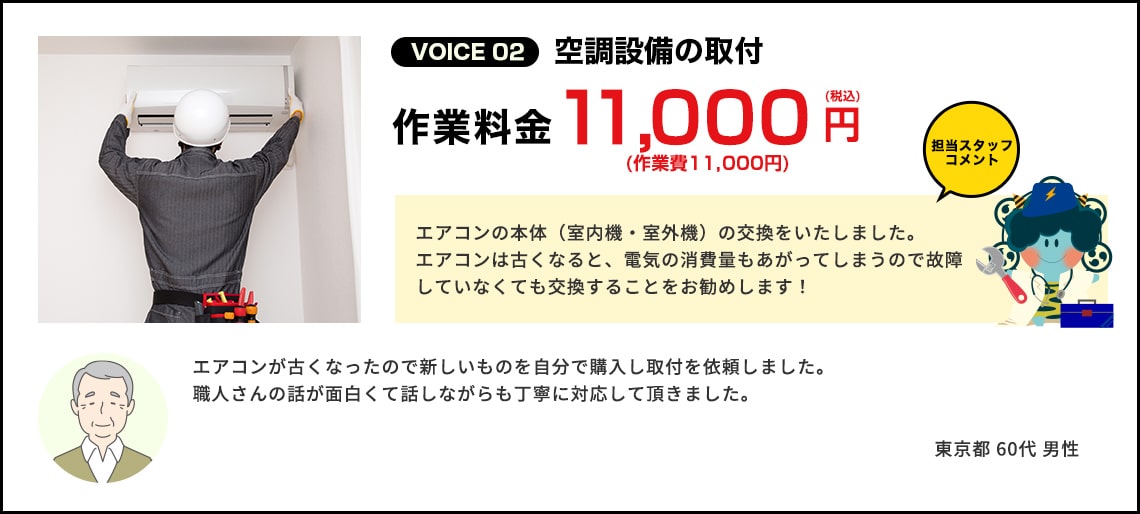 空調設備の取り付け