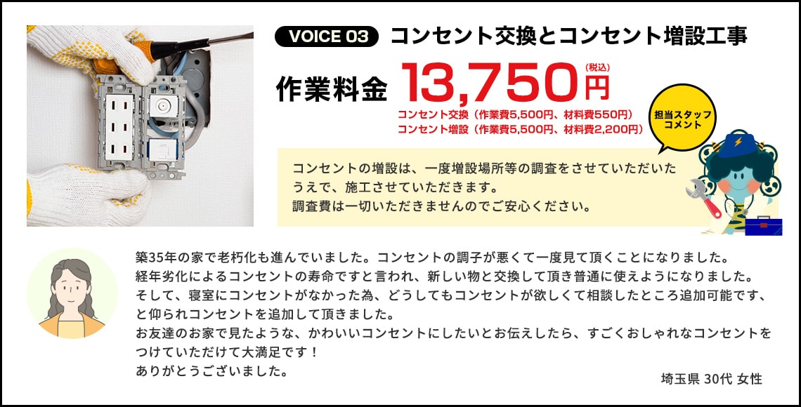 コンセント交換とコンセント増設工事