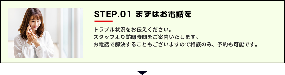 まずはお電話を