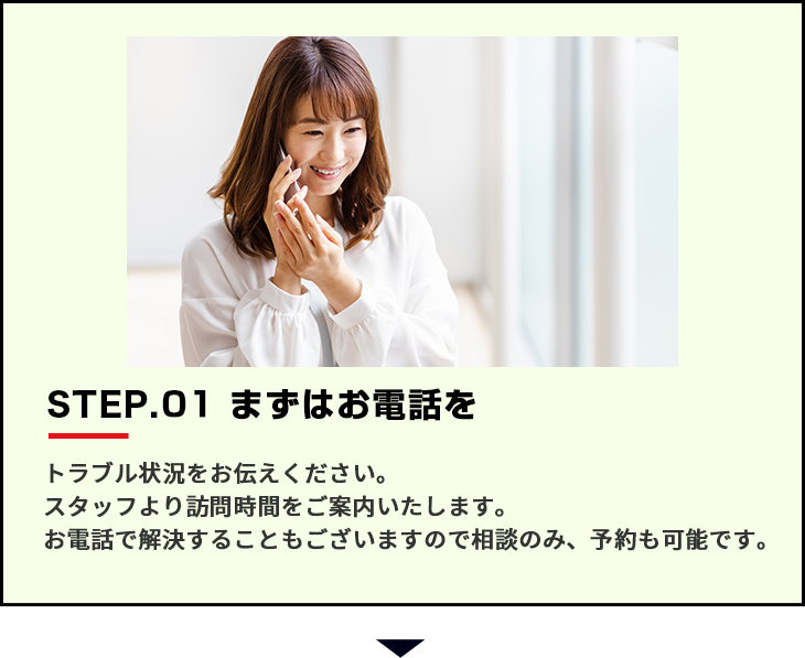 まずはお電話を